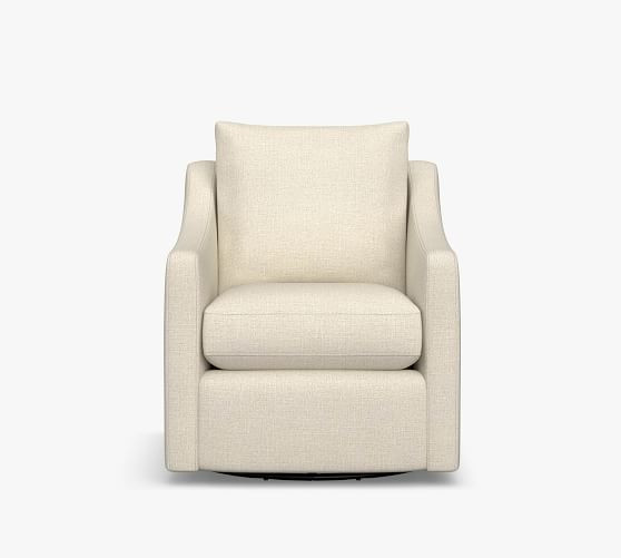 Ayden Slope Arm Upholstered Swivel Glider | Pottery Barn (US)