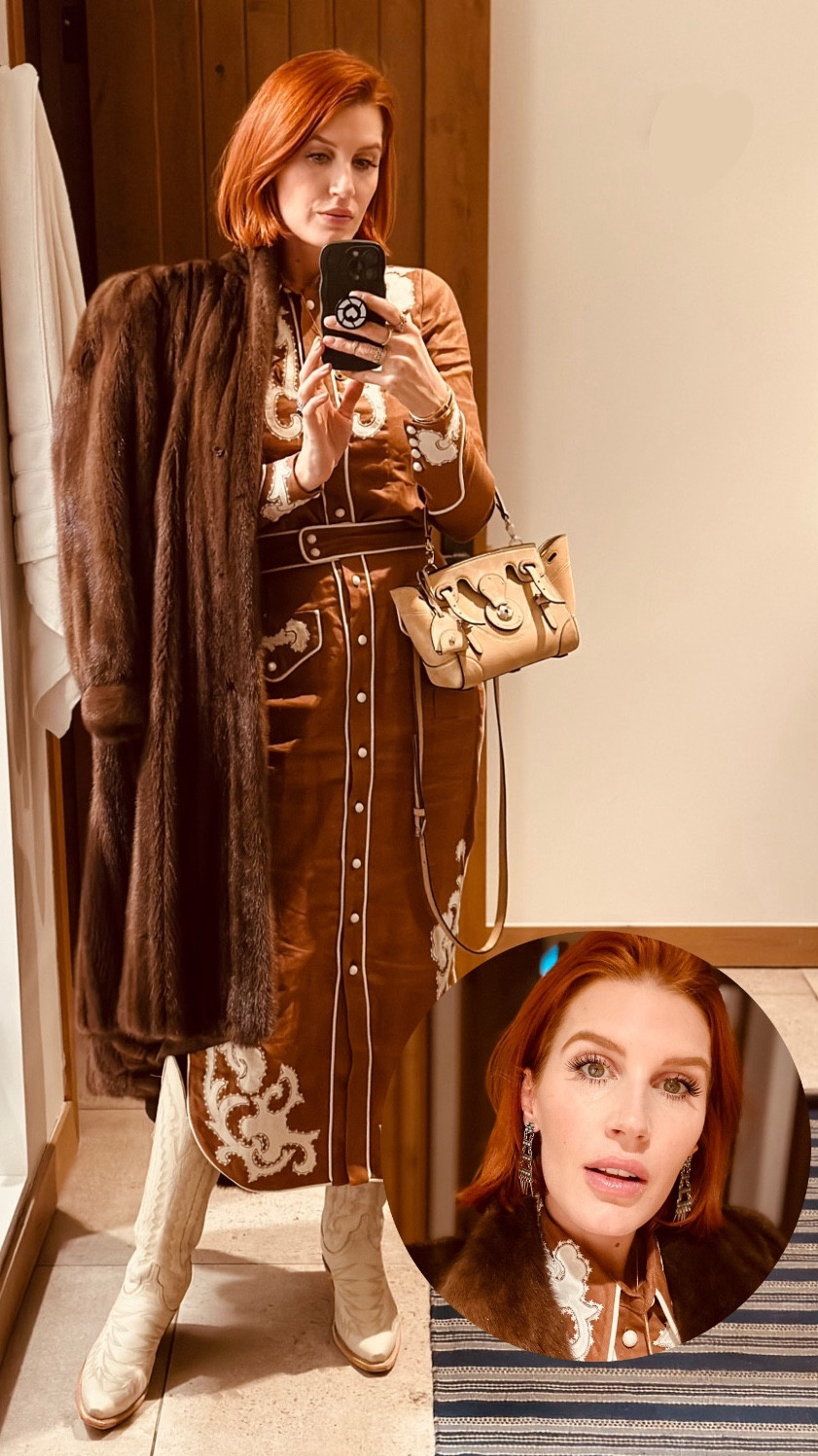 Dressed and ready for dinner at SkyFire at the Bishops Lodge. Our hotel has the most amazing food - if you go to Santa Fe, even if you don’t stay here, you have to eat here! Our waitress, Violet, was more like a host- she was so knowledgeable about the history of the ingredients in this Native American area. Swipe for food pics to see what all we loved 😍 and BE SURE to order the Holy Margarita- a spicy apricot marg that is JUST INSANELY GOOD! 

#LTKtravel #LTKworkwear #LTKparties