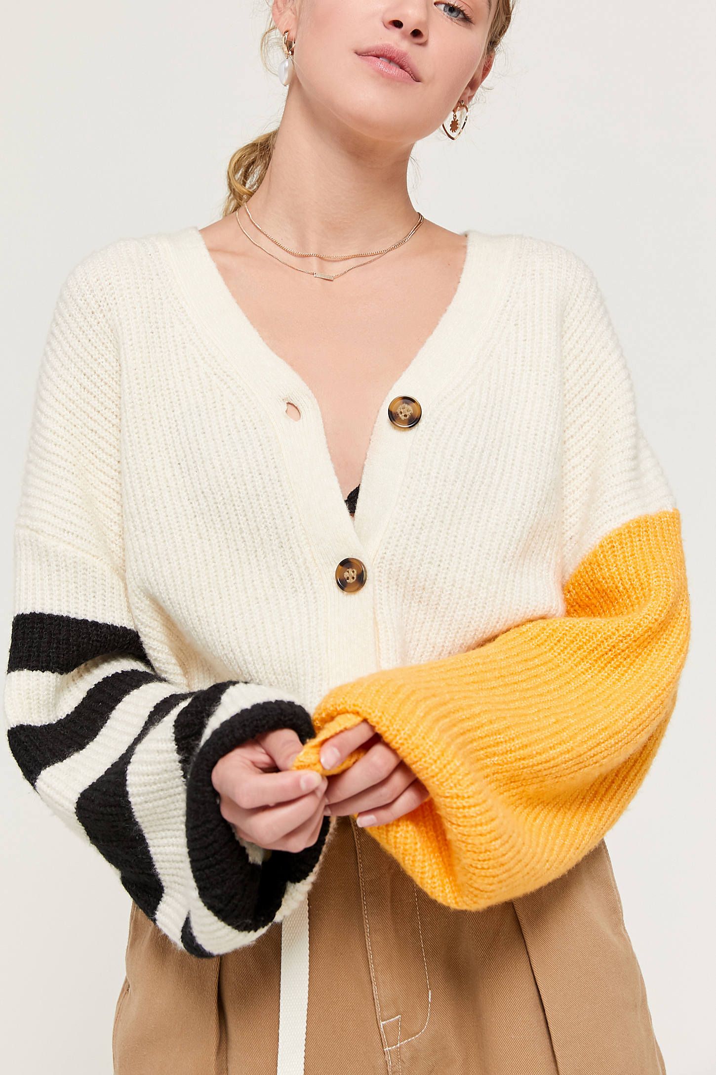 Truly Madly Deeply Piper Slouchy Balloon Sleeve Cardigan | Urban Outfitters (US and RoW)