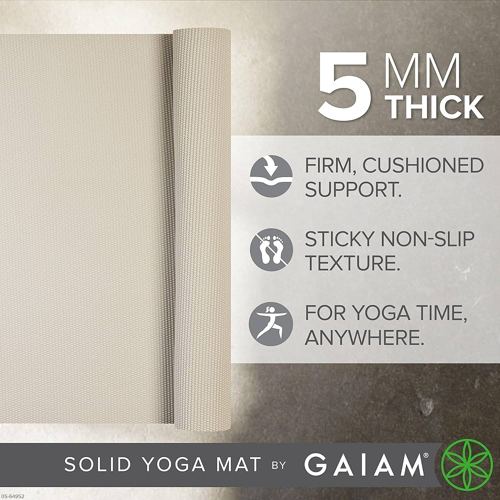 Amazon.com : Gaiam Yoga Mat Premium Solid Color Non Slip Exercise & Fitness Mat for All Types of ... | Amazon (US)