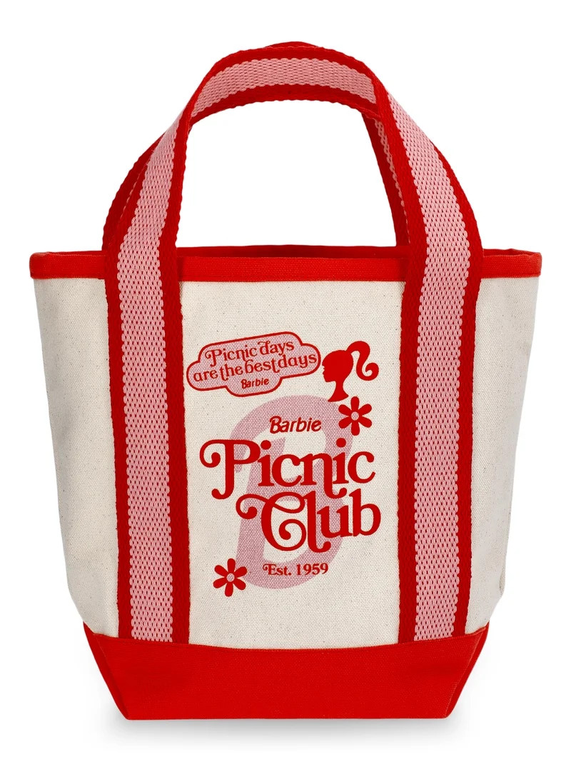 Barbie Girls Best Days Mini Cotton Canvas Tote Bag, Pink | Walmart (US)