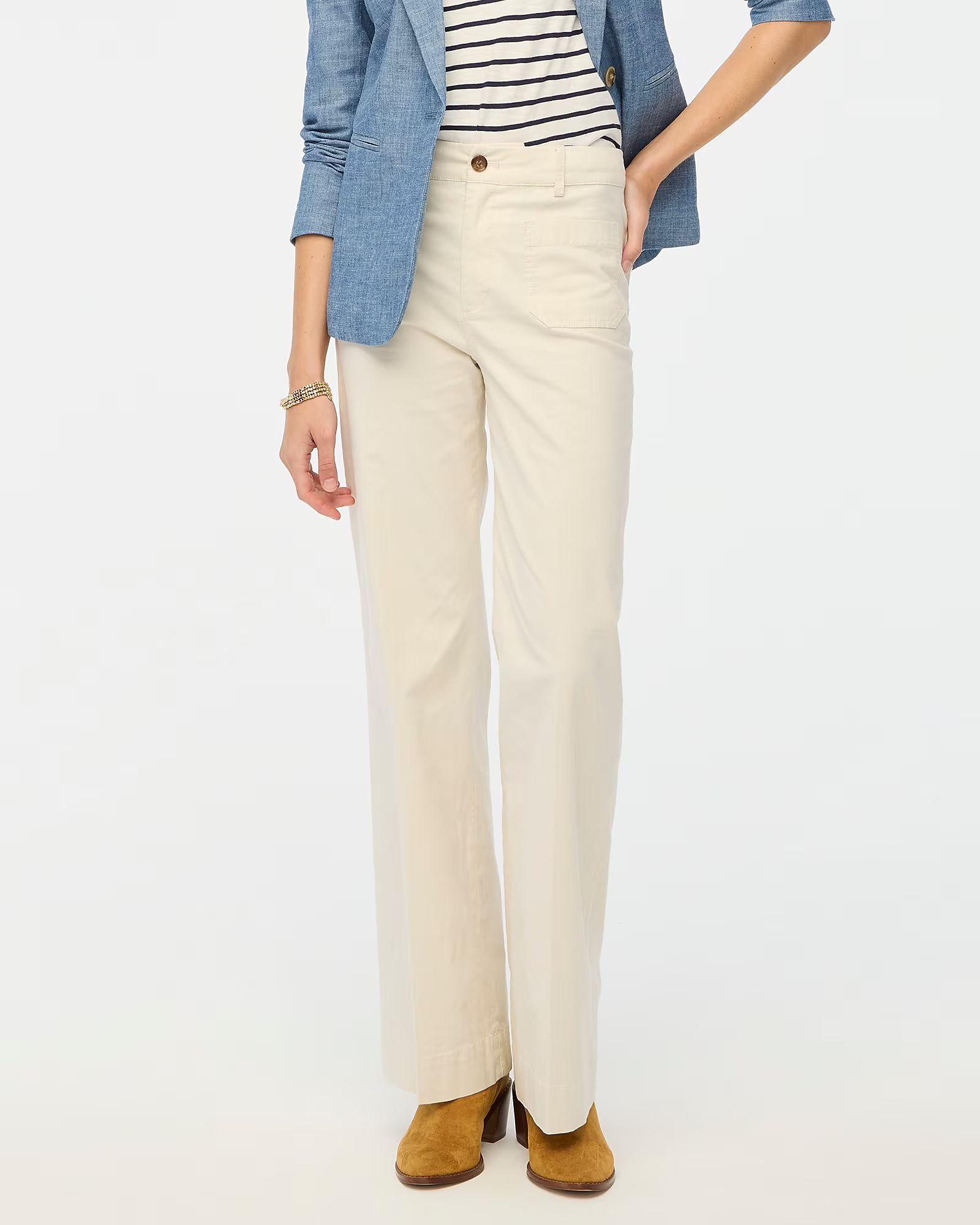 High-rise patch-pocket wide-leg pant | J.Crew Factory