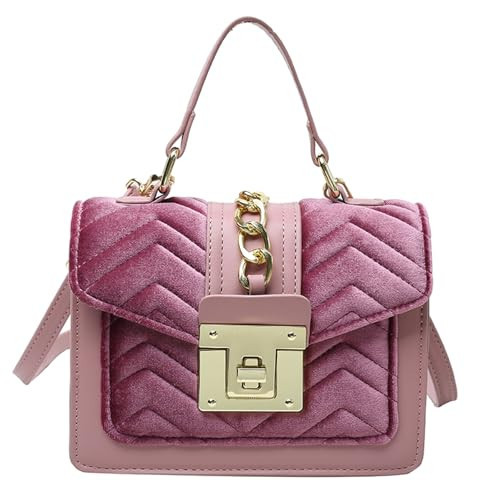 OWGSEE Faux Fur Crossbody Bags for Women Soft Fuzzy Purse Velvet Clutch Bag with Adjustable Strap for Shopping Dating(Purple) | Amazon (US)