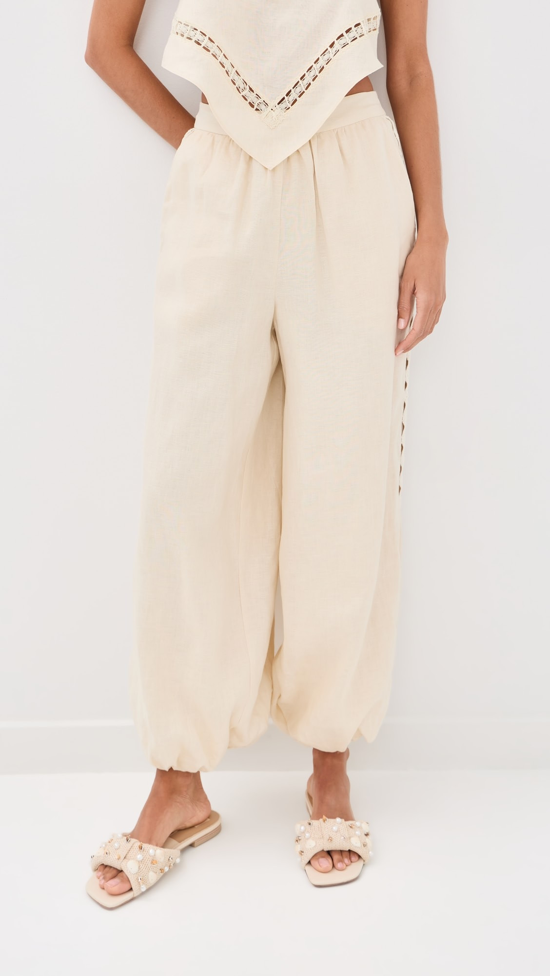 Selah Linen Lace Balloon Pants | Shopbop