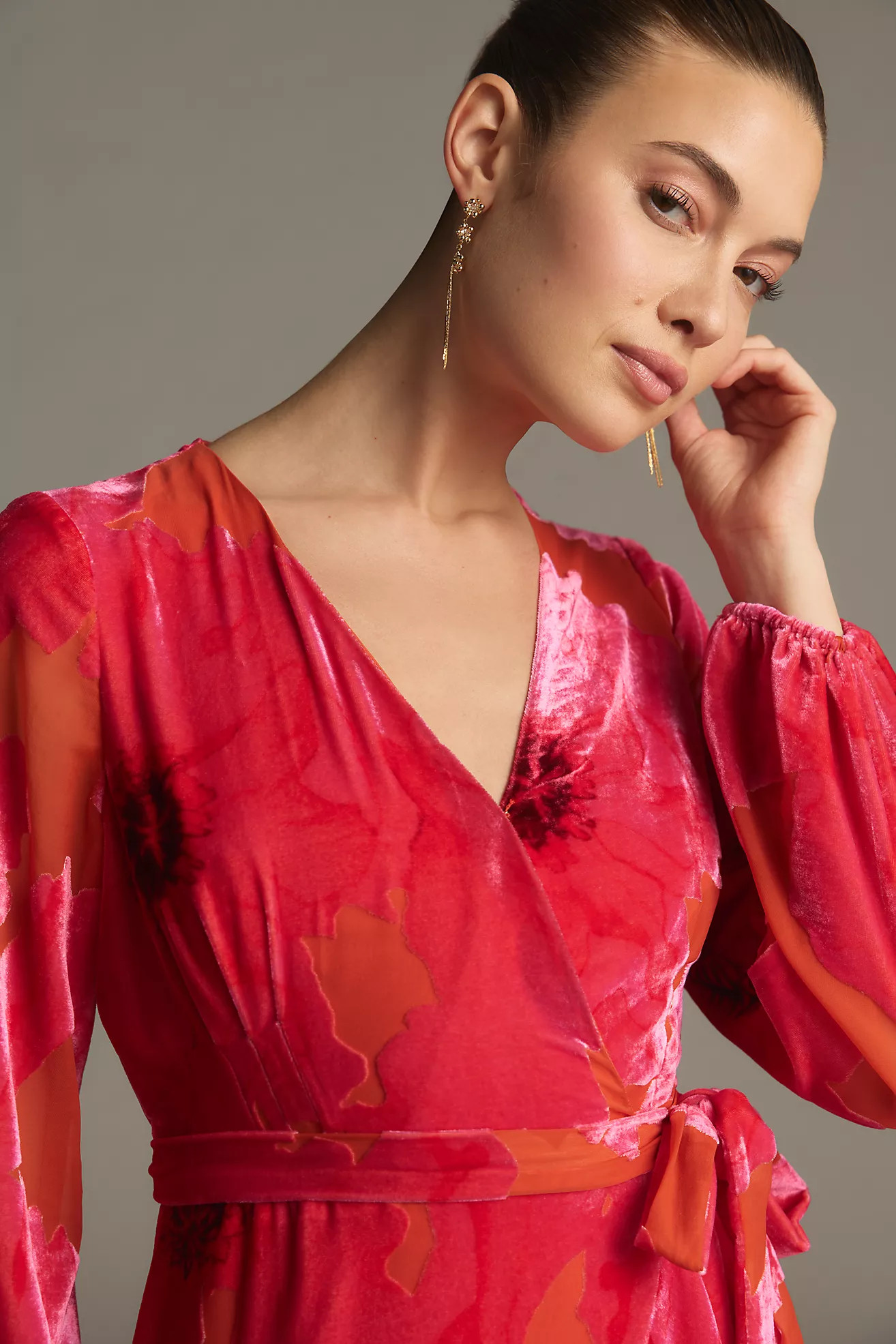 Hutch Long-Sleeve V-Neck Wrap Midi Dress | Anthropologie (US)