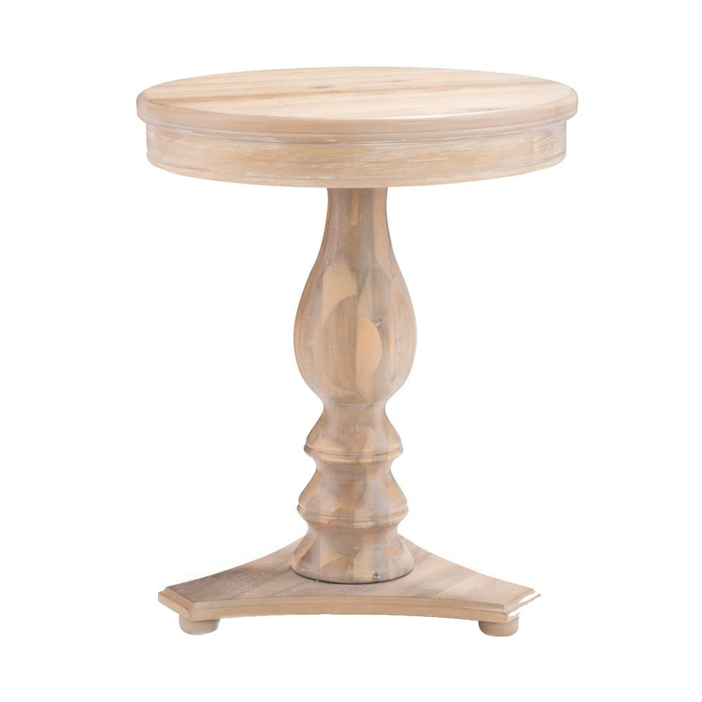 Natural Brown Pedestal Base Round Side Table | Pier 1 Online