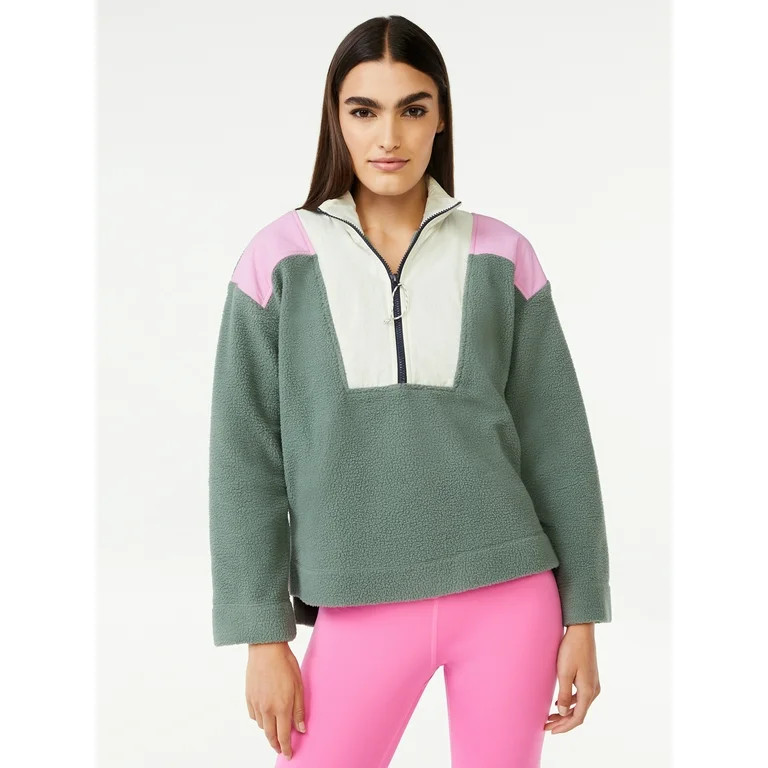 Free Assembly Women's Half Zip Mixy Popover | Walmart (US)