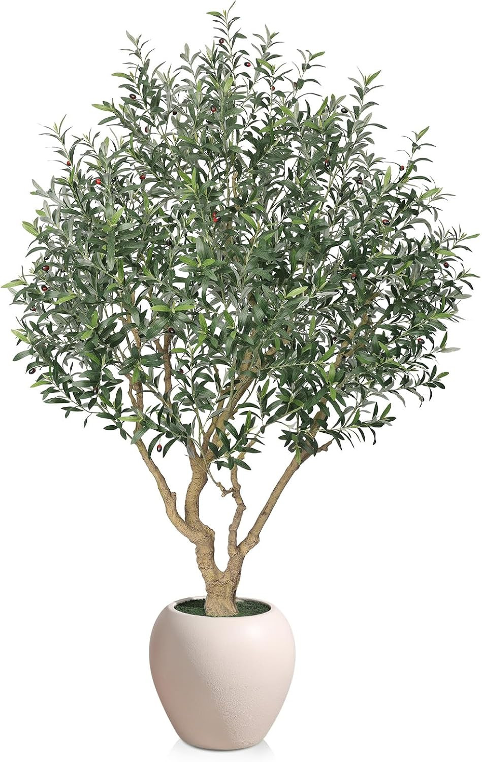 VeriNatural 8ft Artificial Olive Tree, Natural Wood Trunk, 18in Planter | Amazon (US)