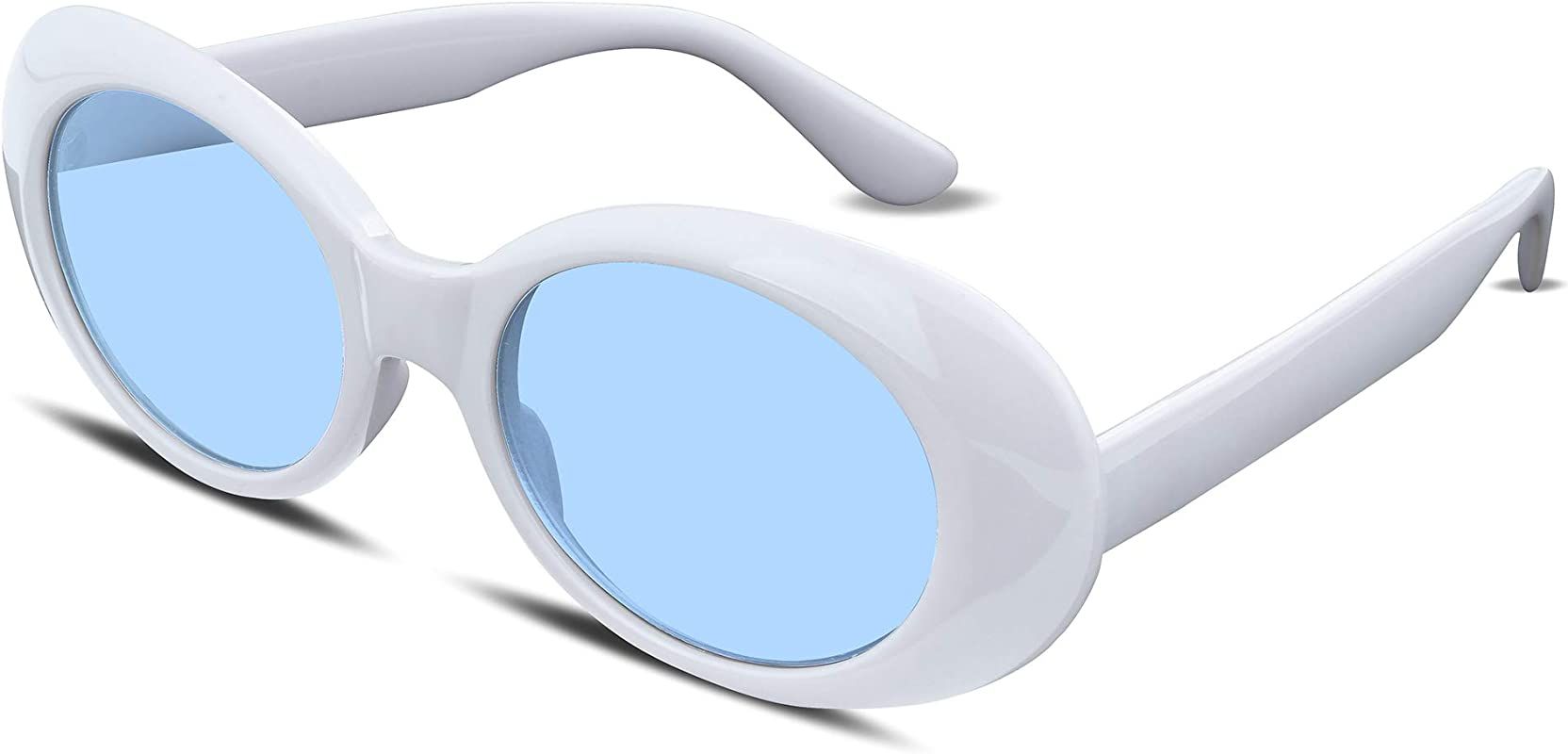 FEISEDY White Clout Goggles Sunglasses Women Men Retro Oval Sunglasses Girls Boys Sunglasses B225... | Amazon (US)