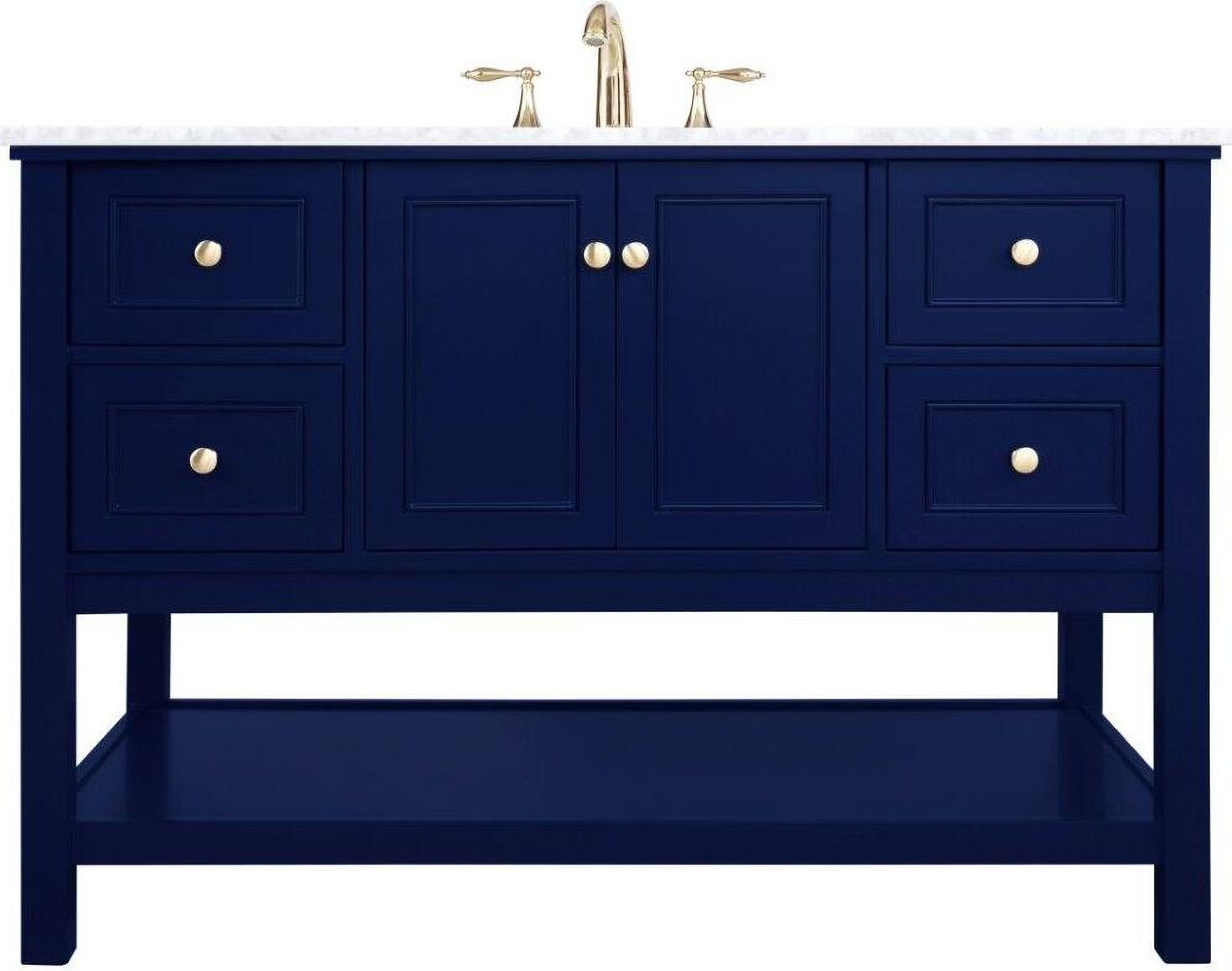 Metropolis 48 Inch Single Bathroom Vanity In Blue | 1stopbedrooms