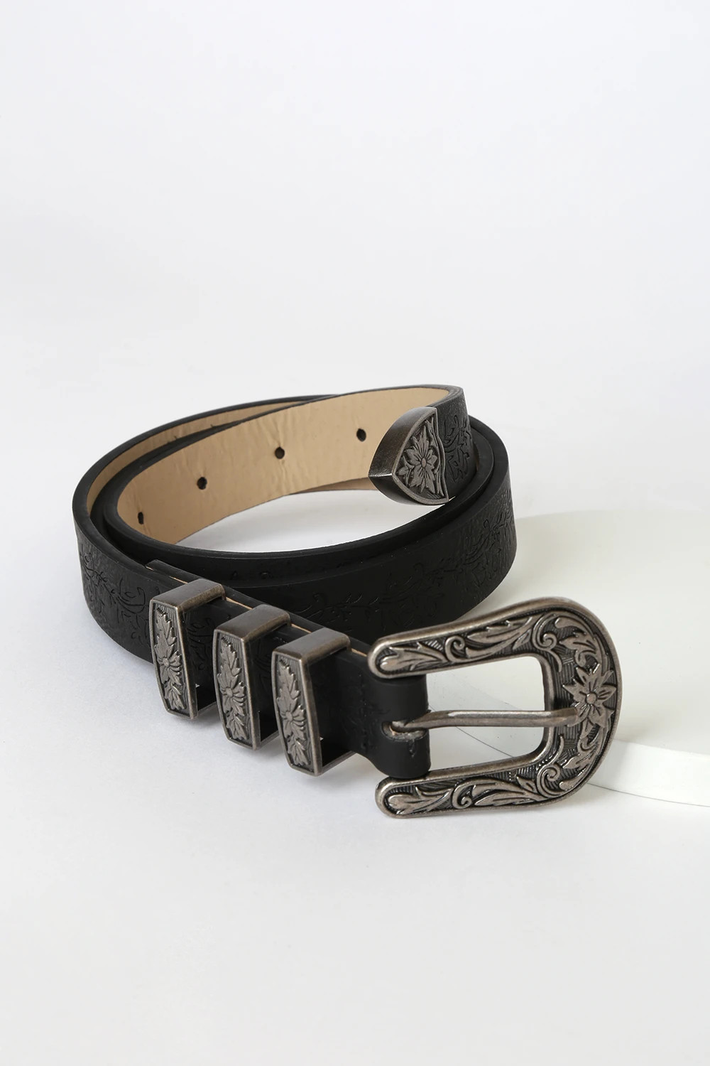 Wild Blooms Black Floral Embossed Belt | Lulus (US)