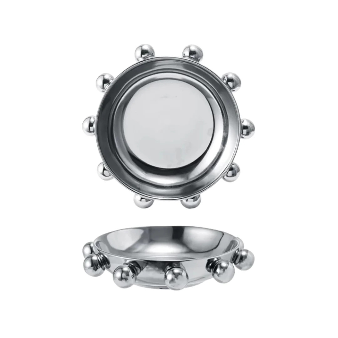 Chrome Dish with Orbs | Pink Antlers