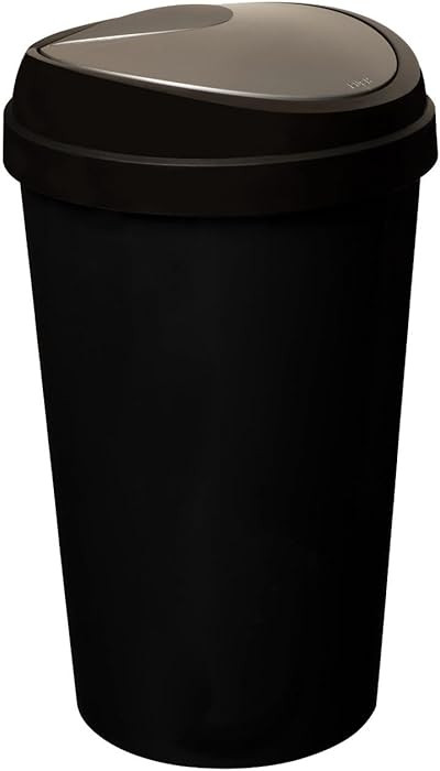 50L Top Touch Kitchen Bin Large Indoor Rubbish Bin with Coloured Lids (Black, Blue, Red, Silver, ... | Amazon (UK)