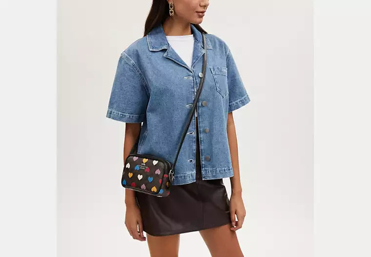Mini Jamie Camera Bag In Signature Canvas With Heart Print | Coach Outlet US