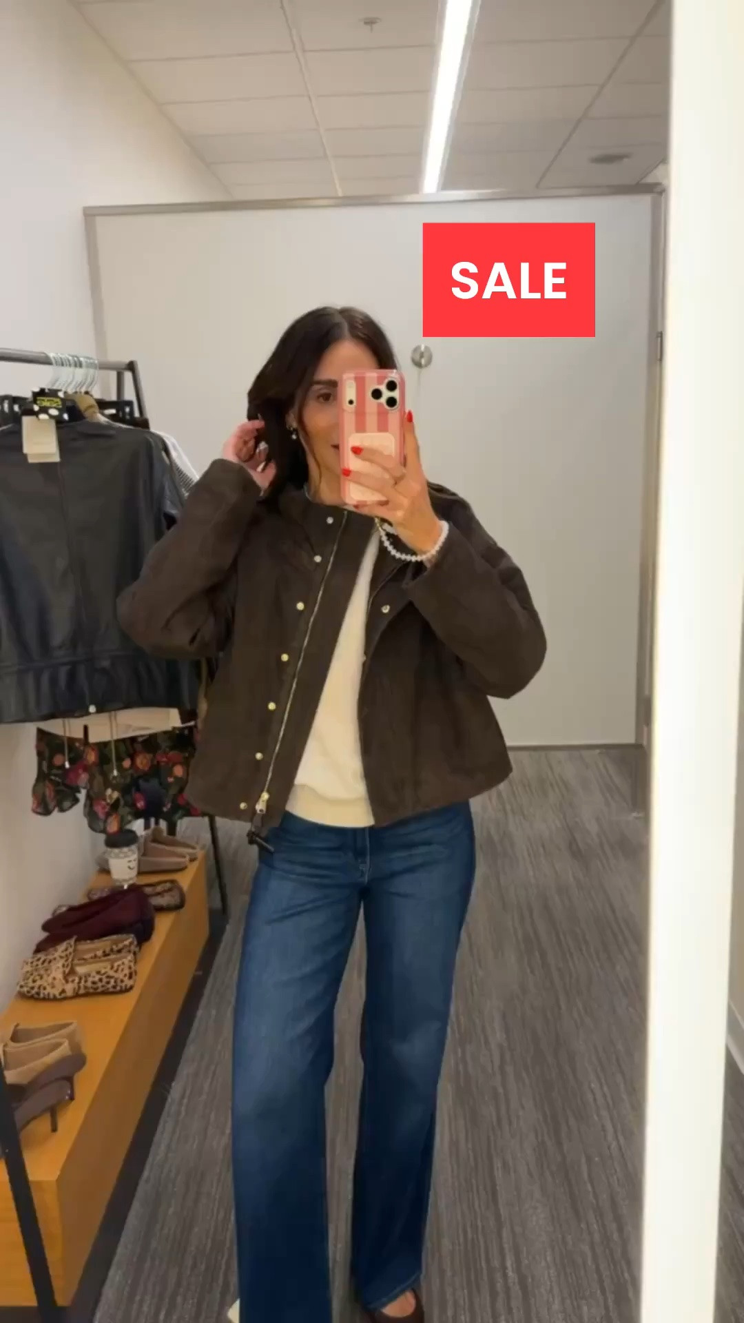 Whole outfit on sale! Paige jeans size 25, sweater size XS, suede jacket size S (not XS), mesh flats.

#LTKSaleAlert #LTKOver40