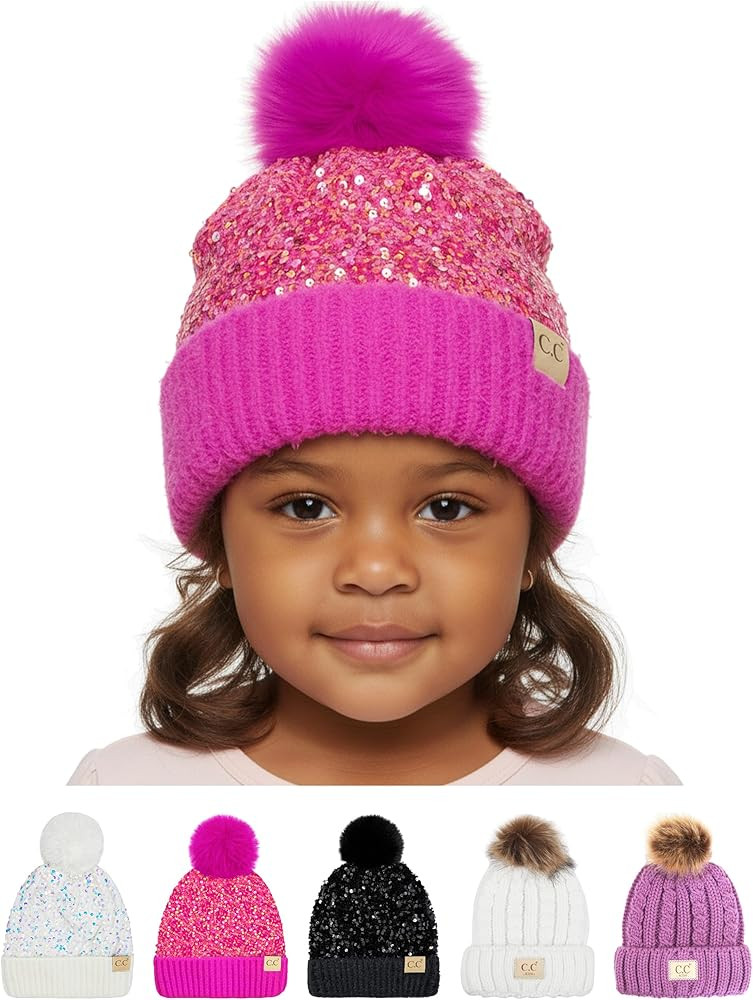 Funky Junque Toddler Pom Beanie – Kids Winter Hat for Ages 1–4, Baby Boy & Girl Knit Beanies,... | Amazon (US)