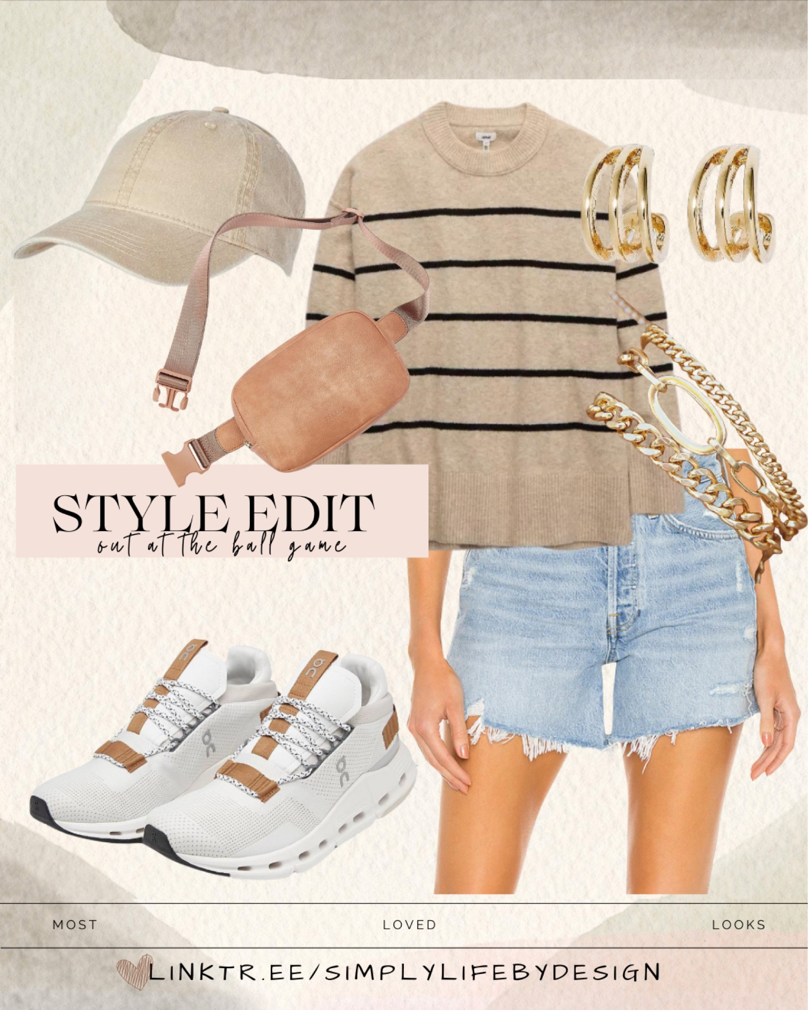 Style edit: day out at the ball park. 

Aerie striped sweater 
On cloud sneakers
Neutral ball cap
Camel belt bag
Chunky earrings and bracelet trio


#LTKstyletip #LTKSpringSale #LTKsalealert