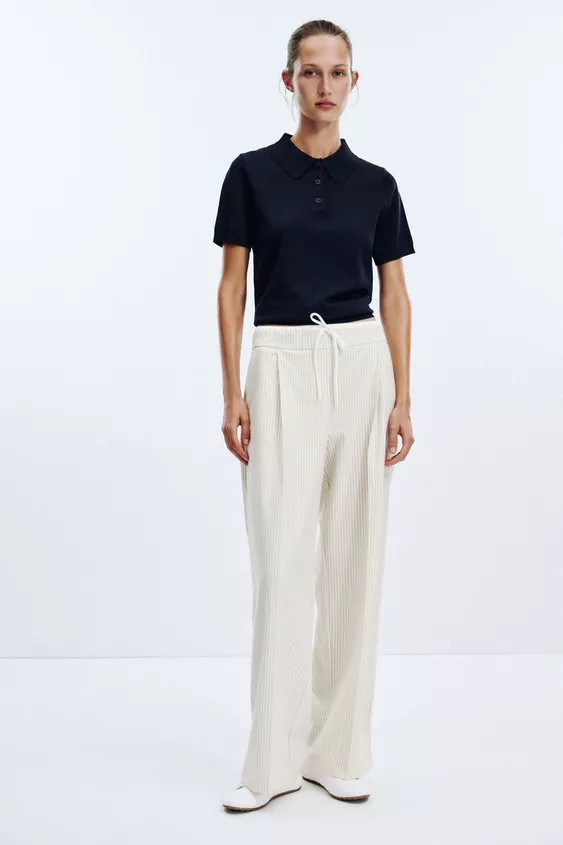DOUBLE WAIST WIDE LEG PANTS | Zara US