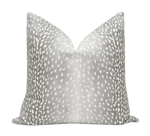 Antelope Linen Print // Grey Pillow COVER ONLY  Grey Animal | Etsy | Etsy (US)