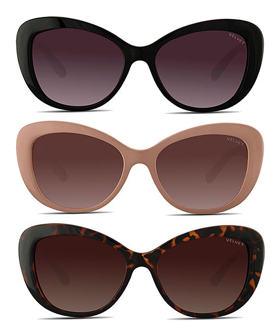 Velvet Women's Sunglasses Various - Black & Blush Cat-Eye Sunglasses Set | Zulily
