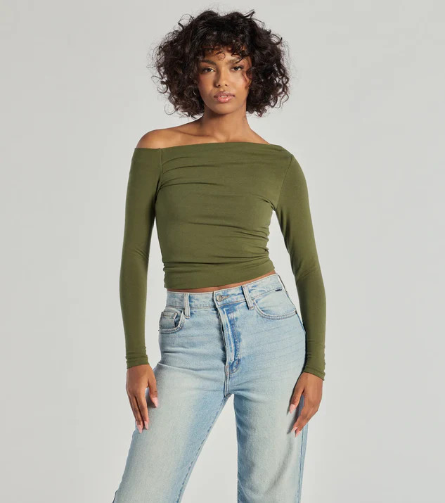 Chic Detail Off-Shoulder Long Sleeve Top | Windsor Stores