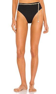 WeWoreWhat Belted Emily High Waist Bikini Bottom in Black from Revolve.com | Revolve Clothing (Global)