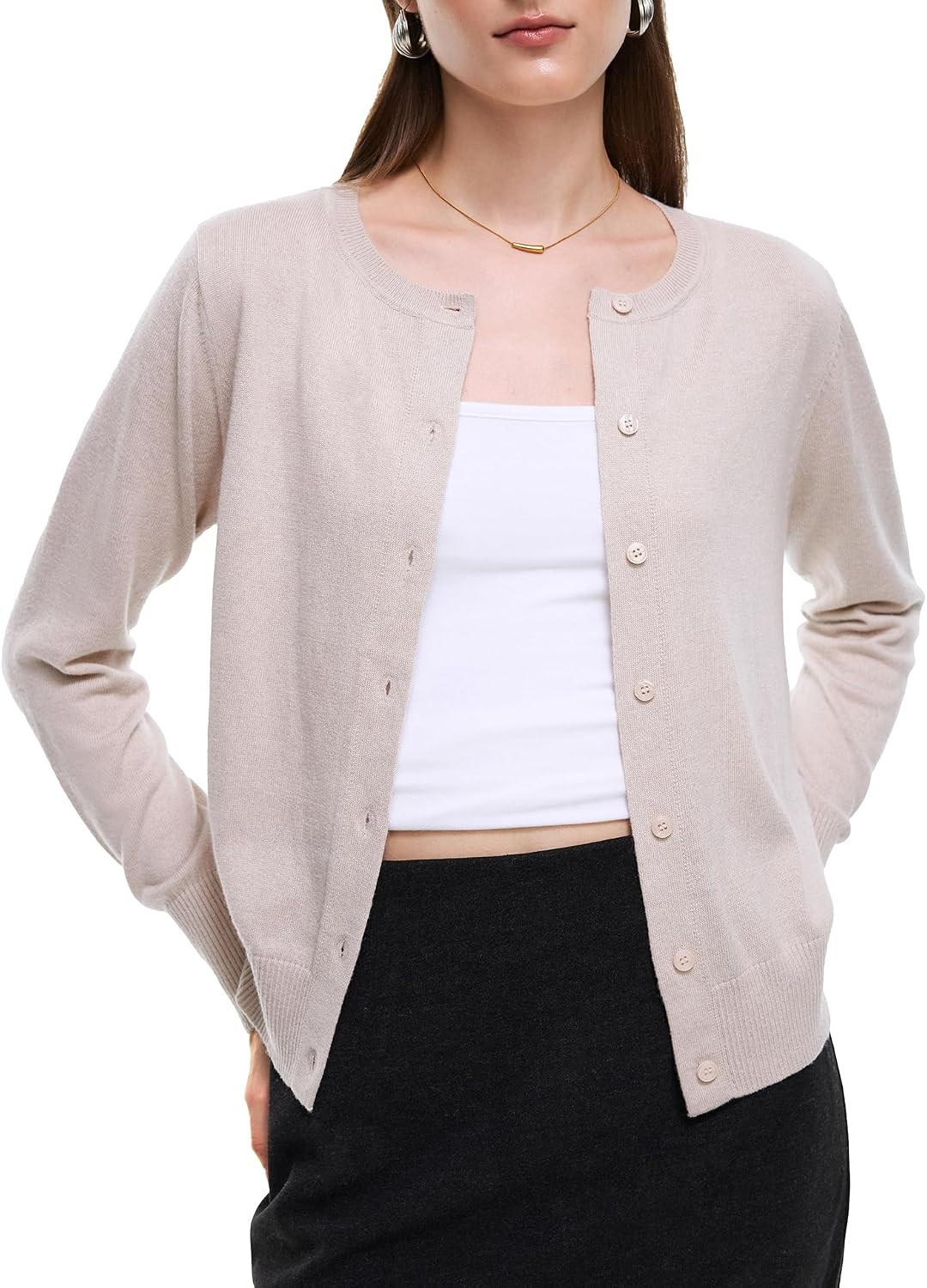 Women's Wool Blend Cardigan Lightweight Knit Sweaters Fall Outfits | Amazon (US)