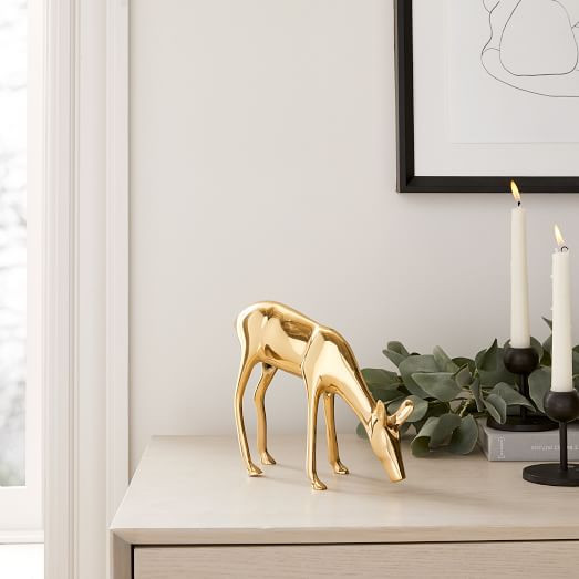 Metal Reindeer Objects - Brass | West Elm (US)