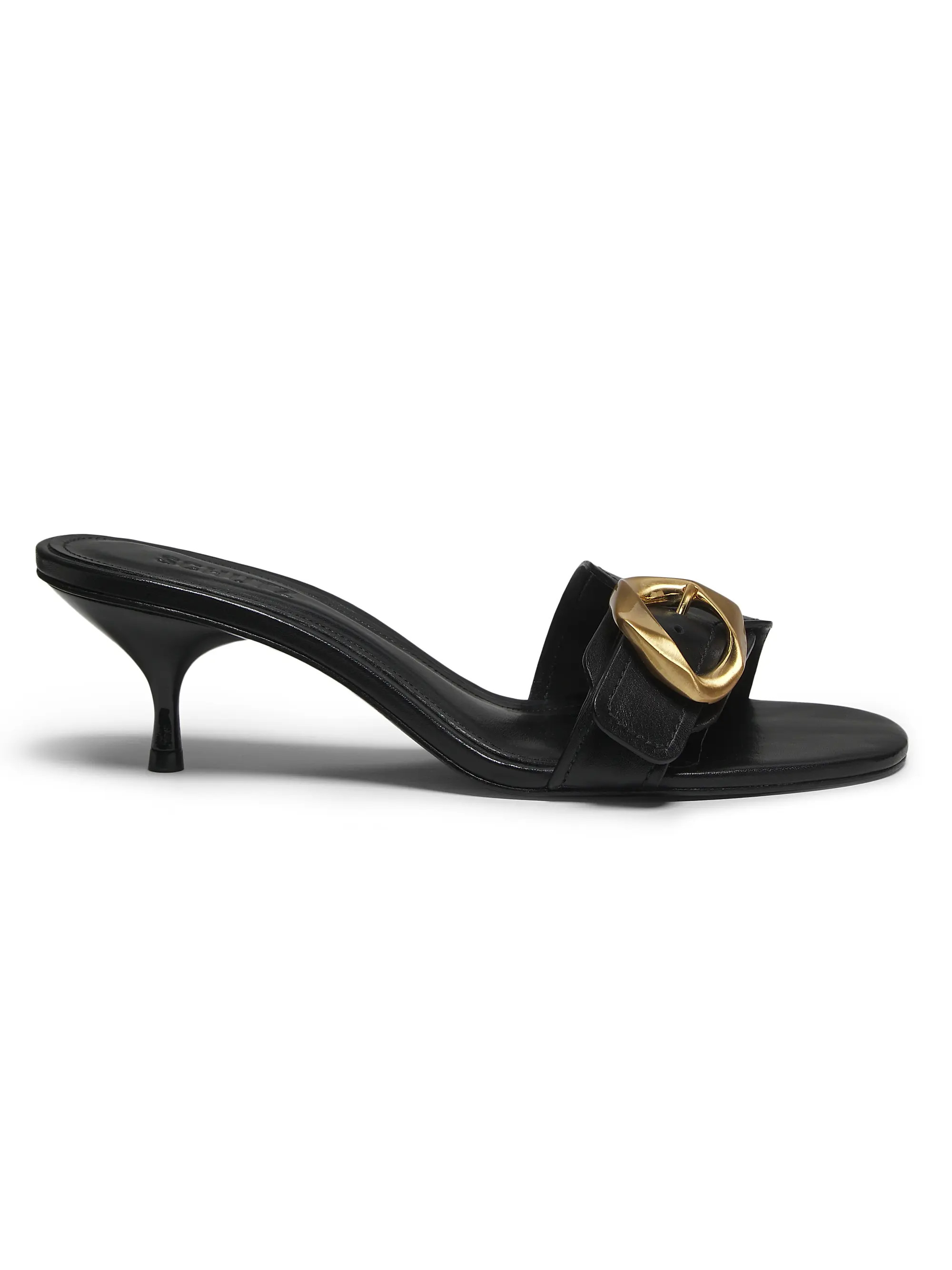 Olga 50MM Buckle-Accented Leather Sandals | Saks Fifth Avenue