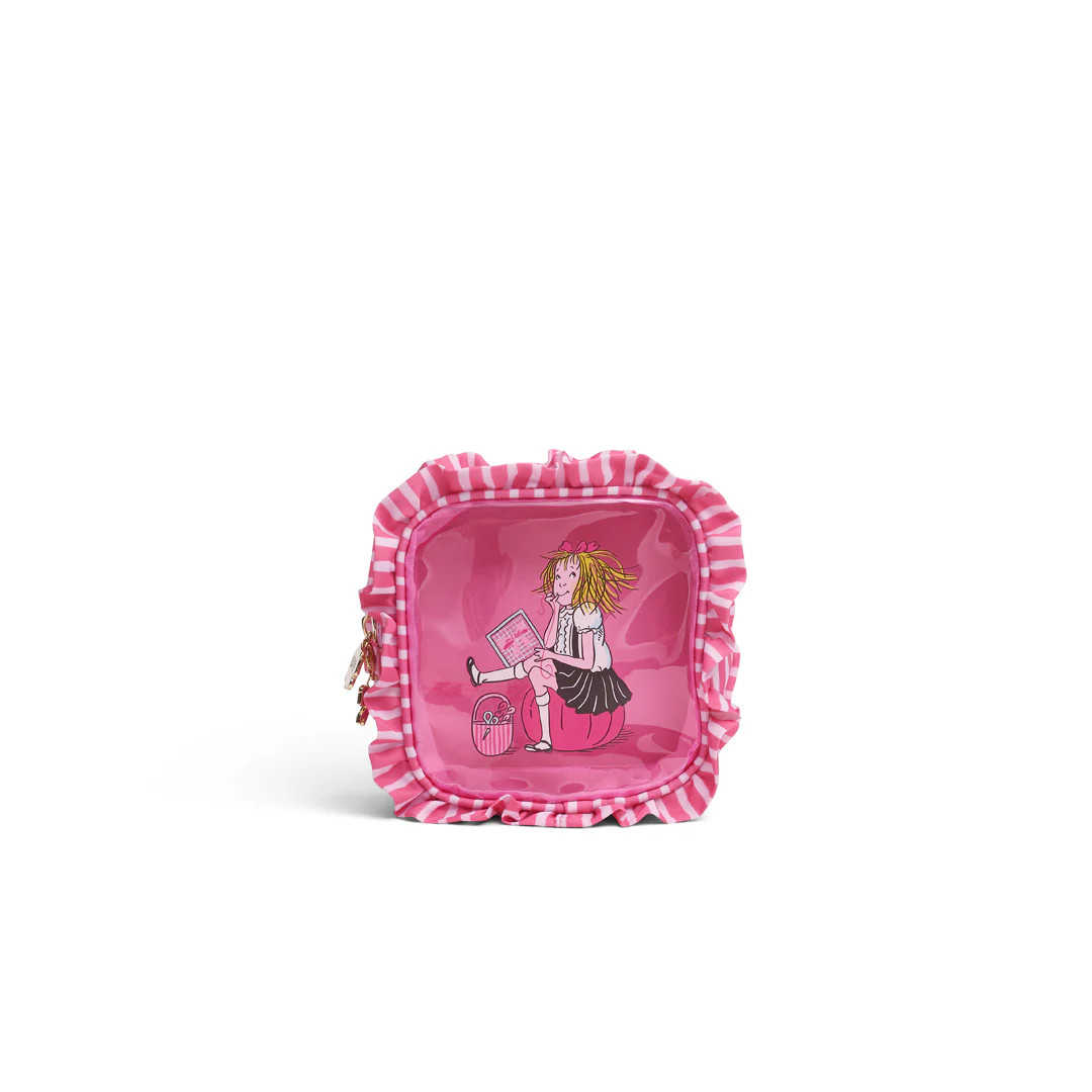 Eloise Stitching Small Ruffle Pink PVC Bag | Penny Linn Designs