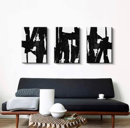In my home: Wall Art 3 Panels Black and White Abstract Canvas Wall Art Prints 3D Textured Painting for Living Room (Large)


#LTKstyletip #LTKhome