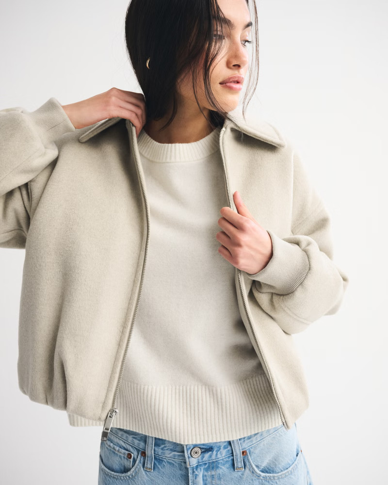 Women's Wool-Blend Bubble Hem Coat | Women's Coats & Jackets | Abercrombie.com | Abercrombie & Fitch (US)