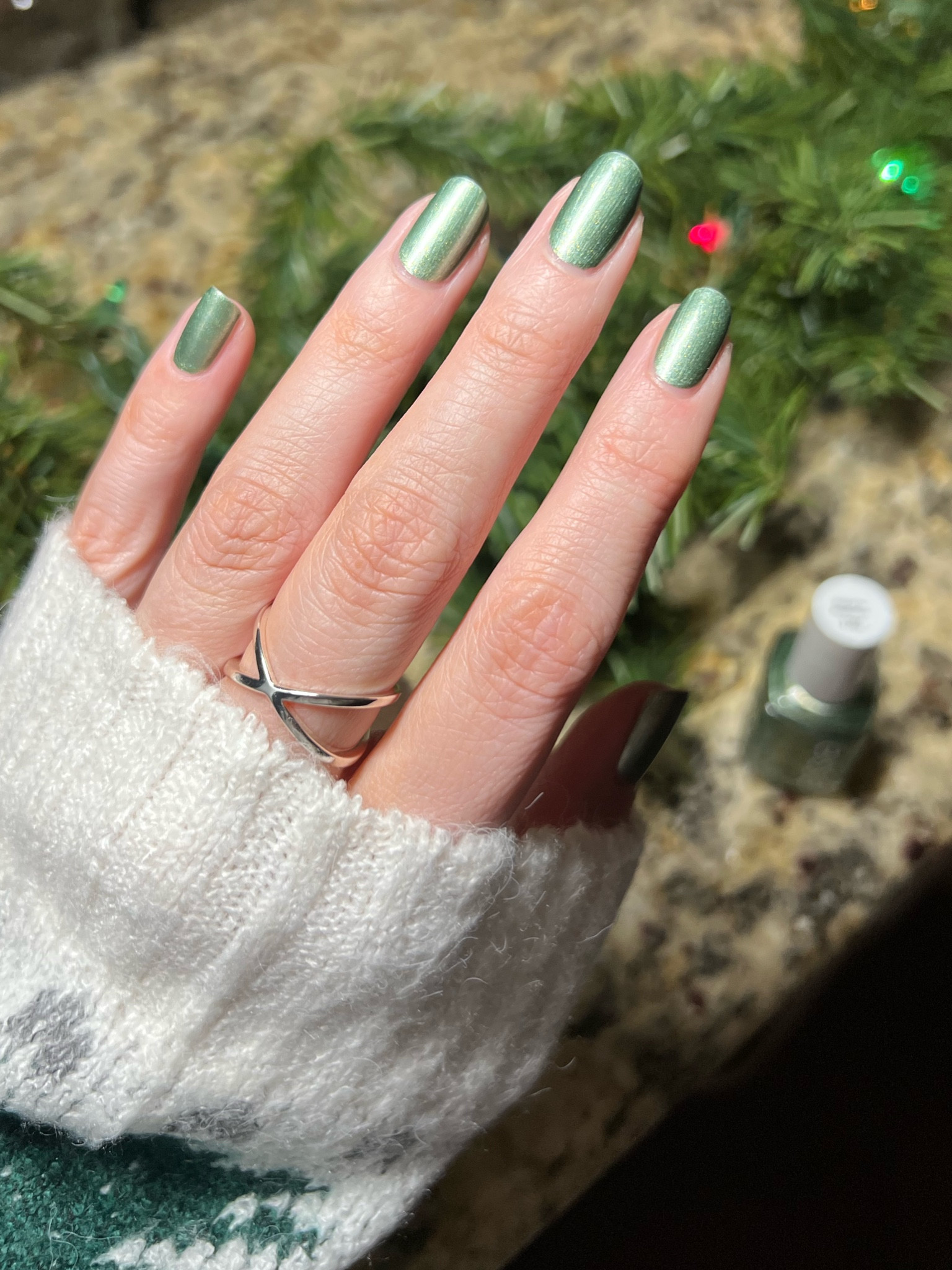 The perfect frosty green for winter, with subtle gold glitter 💚✨ 

#LTKbeauty #LTKstyletip #LTKHoliday