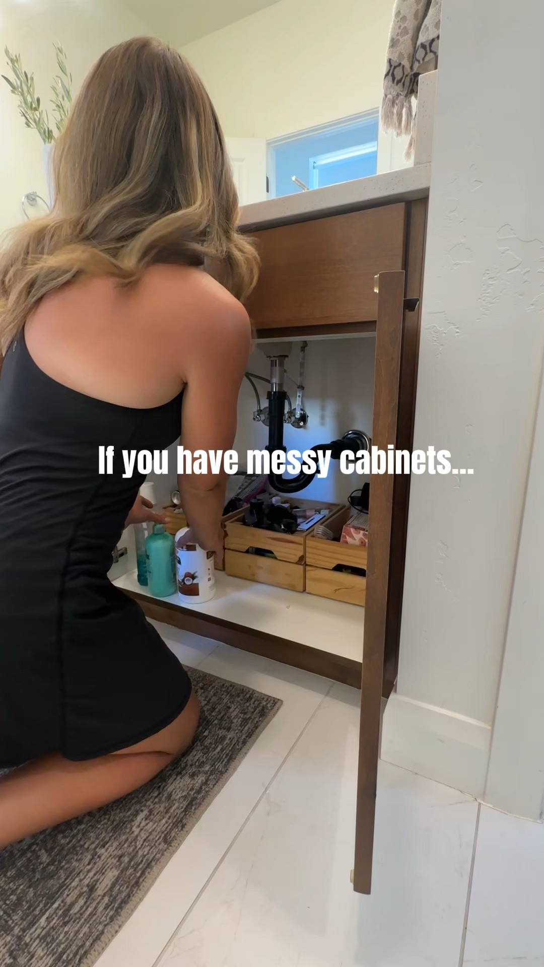 Small changes with big transformations || if your cabinets look like this before you’ll love my fave Walmart bins! Linked in my bio and perfect for a new year refresh #organizedlife #beforeandafter #storagesolutions 

#LTKHome #LTKFindsUnder50 #LTKSaleAlert