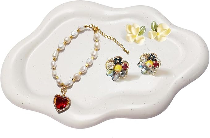 Ceramic Jewelry Dish for Women, Jewelry Tray Trinket Dish, Cloud Tray Jewelry Plate, Watch Keys T... | Amazon (US)