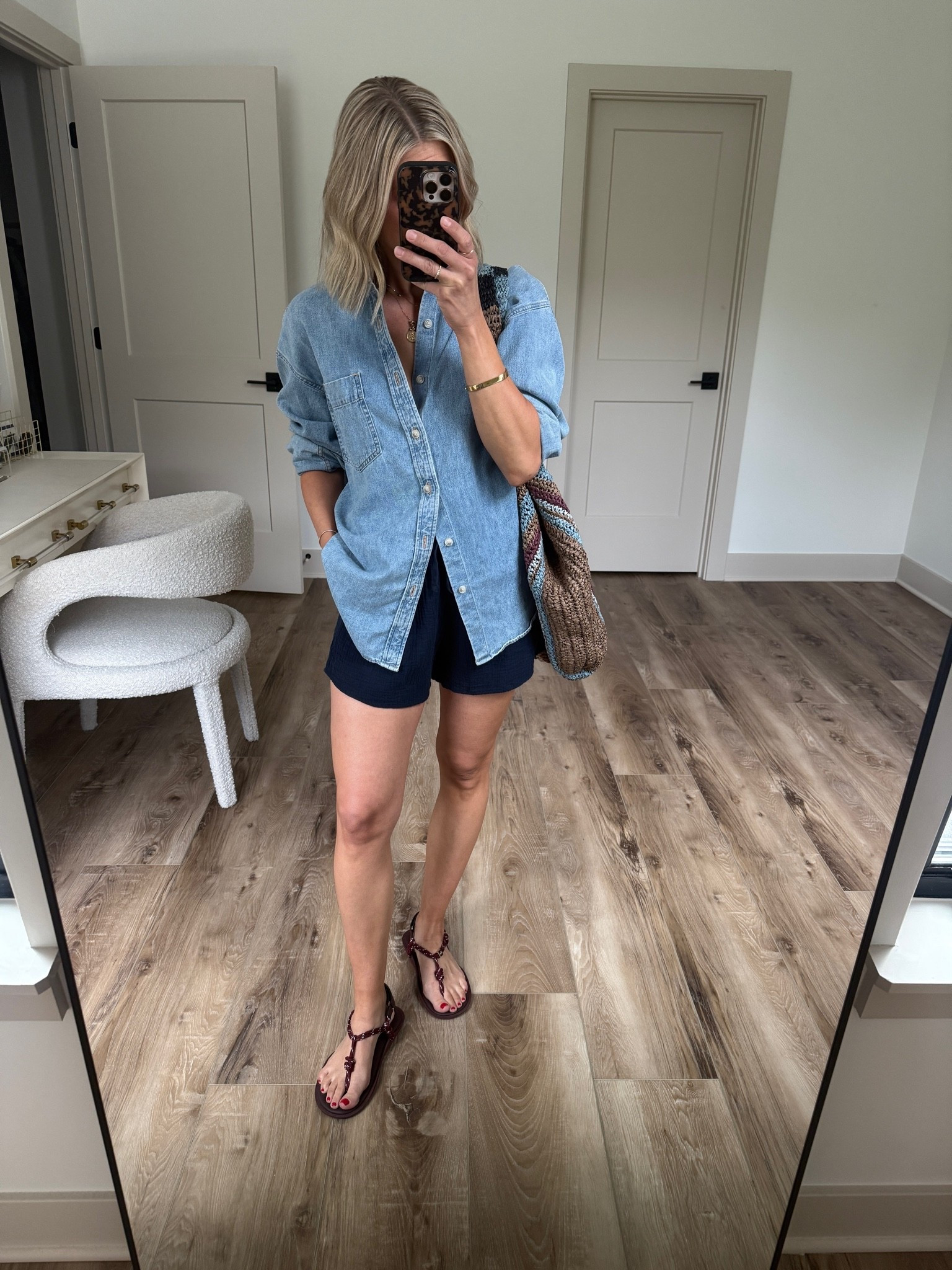 Wearing xs denim shirt, small gauze shorts

#LTKootd #LTKSaleAlert #LTKOver40