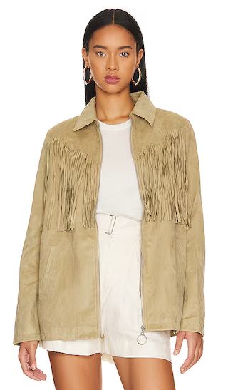 Faux Suede Fringe Jacket in Oat | Revolve Clothing (Global)