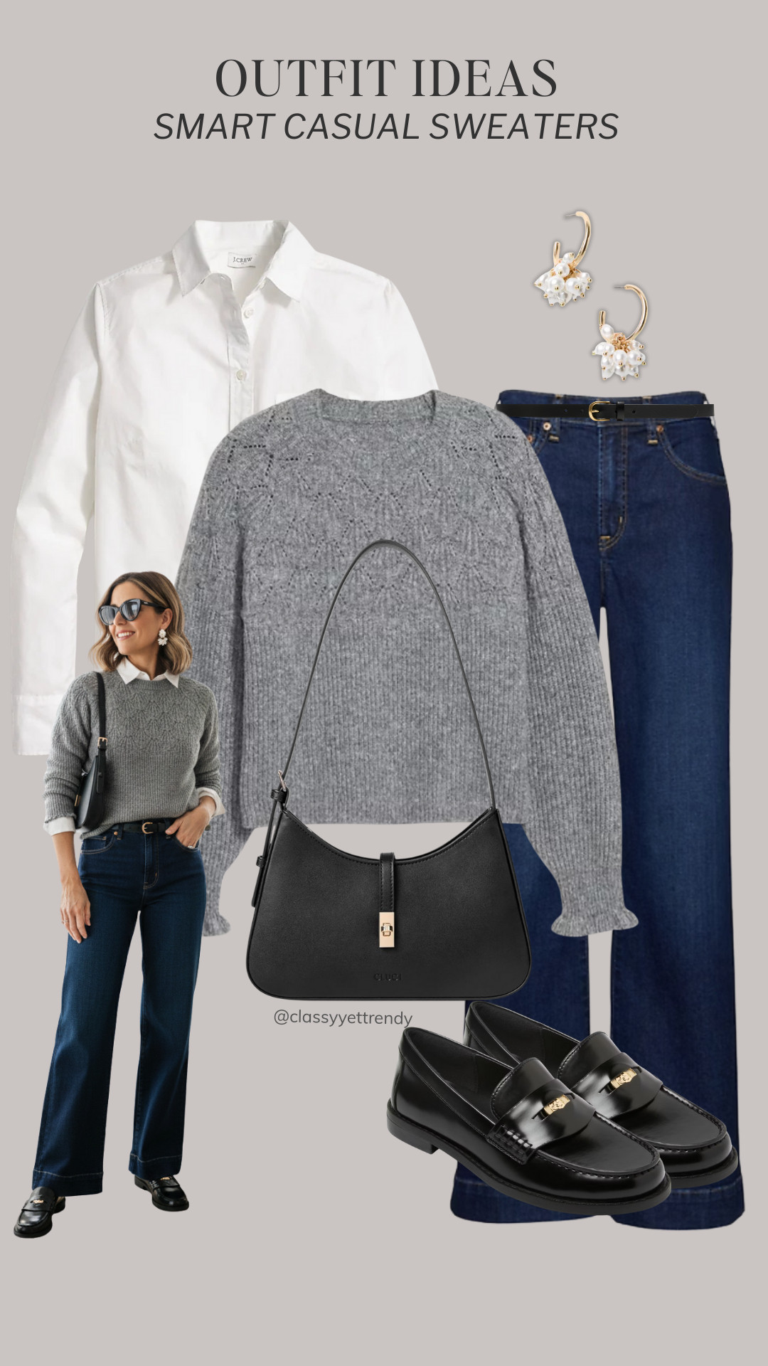 6 Smart Casual Sweater Outfits: Mix and Match Elevated Outfits ✔️ Use these outfit formulas to look polished and put together everyday. 

how to style, outfit ideas, elevated outfit, wardrobe essentials #wintertospring #stylingtips #smartcasual #smartcasualstyle #streetstyle  

 