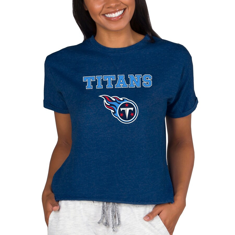 Tennessee Titans Concepts Sport Women's Tri-Blend Mainstream Terry Short Sleeve Sweatshirt Top - ... | Fanatics