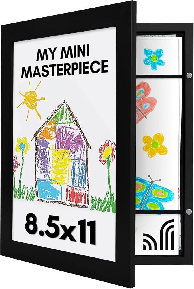 Americanflat 10x12.5 Kids Art Frame - Front Loading Picture Frame Holds 100 Artworks - Use as 8.5... | Amazon (US)
