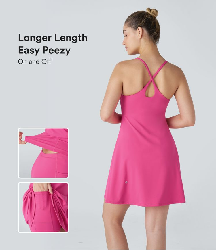 Women’s Softlyzero™ Plush Backless Active Dress-Longer Length-Easy Peezy Edition - Halara | HALARA