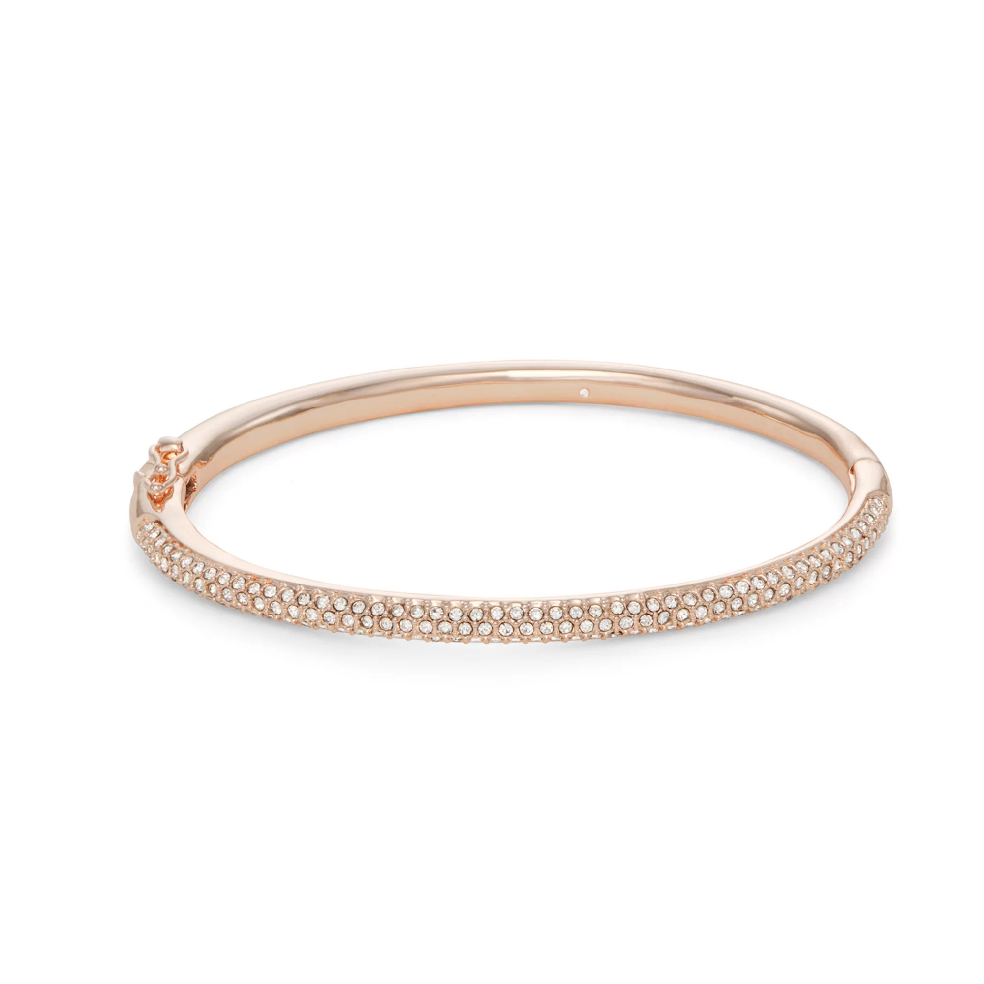 You're Invited Rose Gold Tone Crystal Accent Bangle Bracelet | Kohl's
