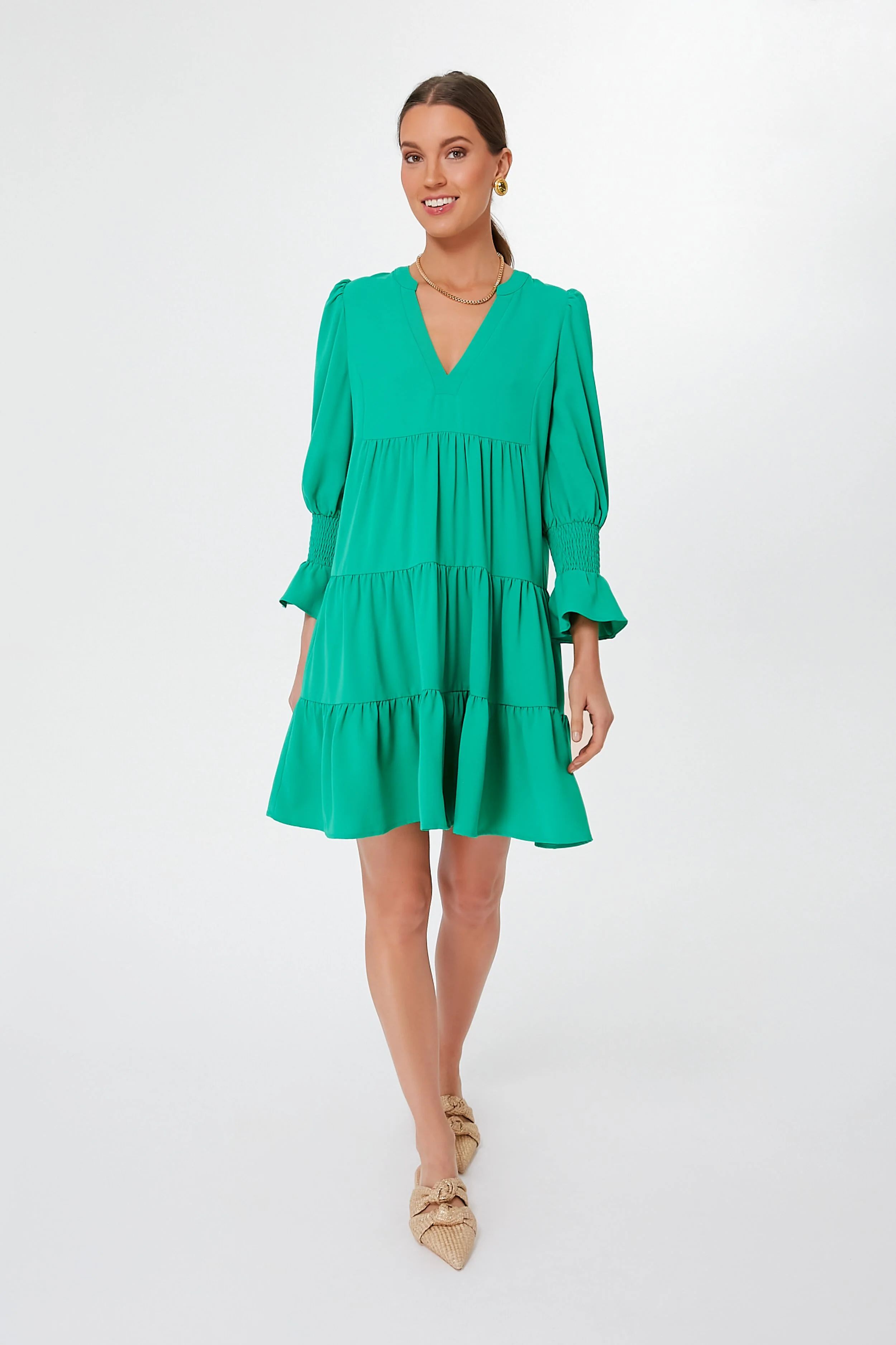 Dunmore Green Crepe Kenzo Dress | Tuckernuck (US)