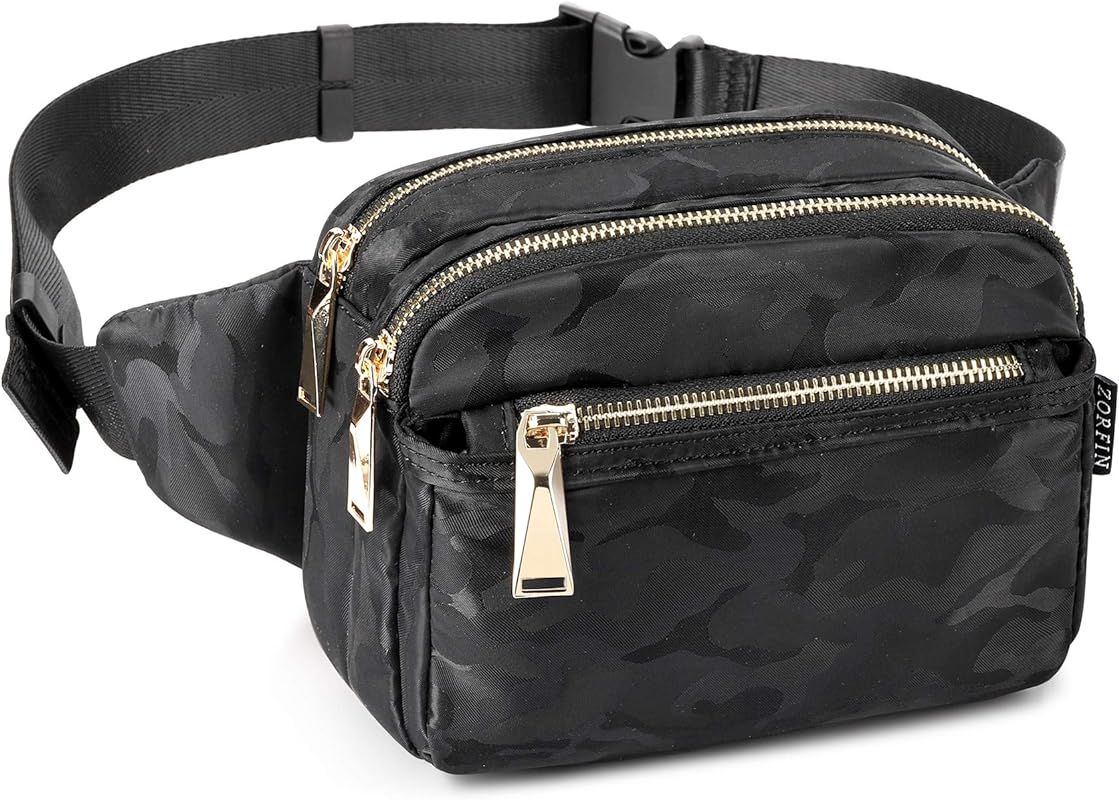 Amazon.com | ZORFIN Fanny Packs for Women Men Fashion Waist Pack Bag Multi-Pockets Large Capacity... | Amazon (US)