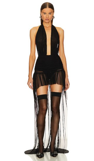 Hi Low Halter Dress in Black | Revolve Clothing (Global)