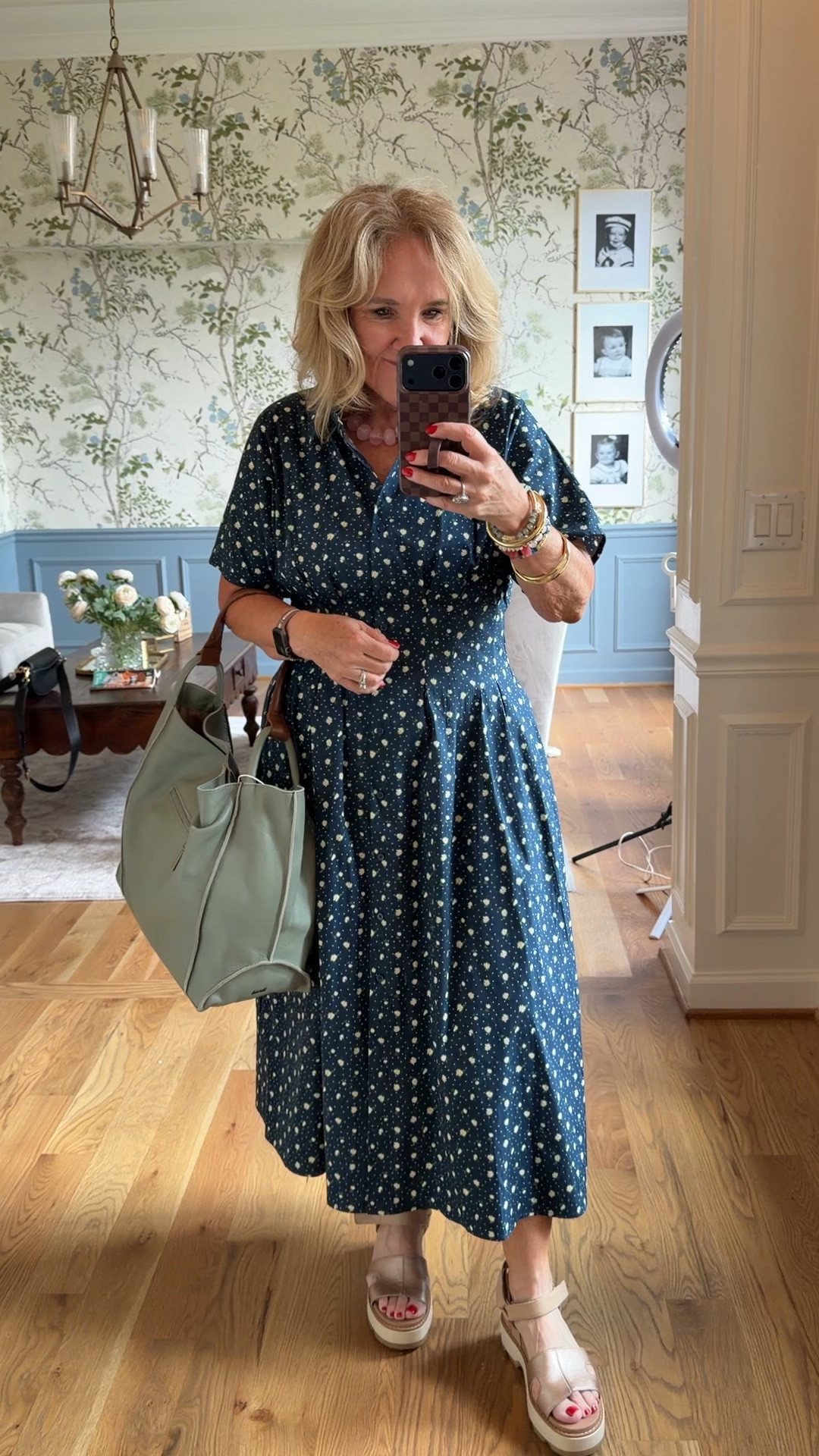 Dress size medium I have a 15% off code. That’s good only one time. NANETTE15
Oversize leather tote is available on the Nordstrom  anniversary sale. It’s really nice quality. Several colors are available.

I’ll link a similar sandal minor from last year

#LTKOver40 #LTKSaleAlert #LTKootd