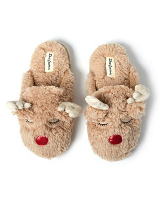 Dearfoams Women's Shay Holiday Christmas Reindeer Scuff Slipper - Macy's | Macy's
