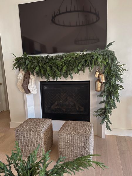 The most realistic Christmas garland! Snag yours before it's sold out for good!! I used 2 different garlands to achieve this looks! 

Christmas garland. Norfolk pine. Pine tree garland. Kirkland's home. 

#LTKSeasonal #LTKhome #LTKHoliday