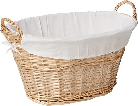 Household Essentials ML-5569 Willow Wicker Laundry Basket with Handles and Liner | Natural Brown | Amazon (CA)