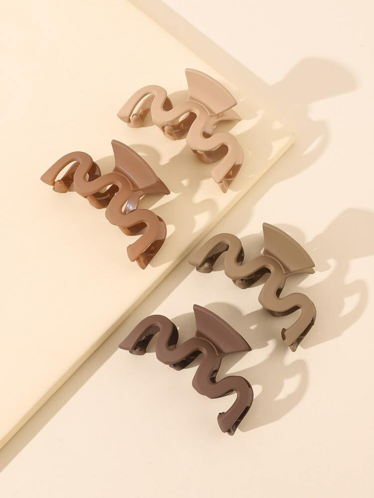 4pcs Wave Design Hair Claw | SHEIN
